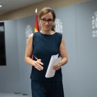 La ministra de Sanidad, Mónica García, ofrece declaraciones a los medios de comunicación