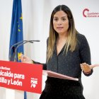 La vicesecretaria general del PSOECyL, Nuria Rubio, en rueda de prensa