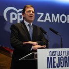 El presidente del Partido Popular de Castilla y León, Alfonso Fernández Mañueco, clausura la Junta Directiva del PP de Zamora.