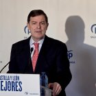 Fernández Mañueco durante su intervención en el encuentro navideño del PP de Ciudad Rodrigo.