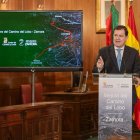 El presidente del Ejecutivo autonómico, Alfonso Fernández Mañueco, en la presentación del protocolo para la mejora del Camino del Lobo