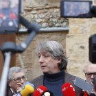 El secretario general del PSOECyL, Carlos Martínez, en la atención a medios de comunicación
