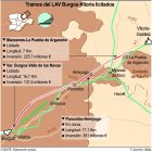 Tramos del LAV Burgos-Vitoria licitados.