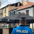 Desplome de la fachada de un edificio en León