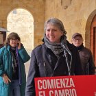 Carlos Martínez, en el atril montado para su comparecencia ante los medios en Soria.