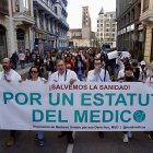 Manifestación con motivo de la huelga médica a nivel nacional en León, en una imagen de archivo