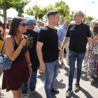 Rubio, Cendón y Martínez en la concentración convocada por la plataforma OncoBierzo.