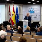 El presidente del CES, Enrique Cabero, en la presentación del informe.