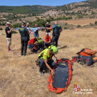 Rescate de un parapentista herido tras un accidente durante el aterrizaje en Tórtoles