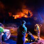Imagen de archivo de un incendio forestal en las inmediaciones de la localidad de Monsagro, Salamanca.- ICAL
