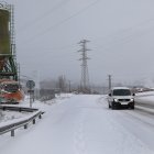 Nieve en el municipio de Velilla del río Carrión en Palencia.- ICAL