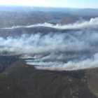 Incendio forestal en el término municipal Hermisende. -E.PRESS