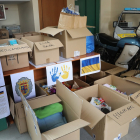 Ayuda humanitaria para Ucrania recogida en el cuartel de la Policía local de Palencia.- ICAL