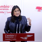 La secretaria de Organización del PSOECyL y coordinadora de la campaña, Ana Sánchez.- ICAL