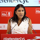 Ana Sánchez durante la rueda de prensa en la sede del PSOE de Zamora. - EUROPA PRESS
