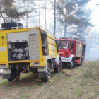 Medios de extinción en el incendio en Valle de Mena originado en Balmaseda. ECB