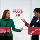 La portavoz de Economía y Hacienda, Rosa Rubio, y la Secretaria de Organización del PSCyL, Ana Sánchez.- ICAL