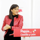 La secretaria de Organización del PSOE de Castilla y León, Ana Sánchez, informa acerca del desarrollo del 14º Congreso Autonómico del PSCyL.- ICAL