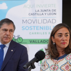 La consejera de Movilidad y Transformación Digital, María González Corral, presenta los proyectos de carriles-bici promovidos por la Junta para impulsar la movilidad sostenible. -ICAL