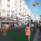 Recreación de la transformación del centro de la ciudad que afectará a siete calles.