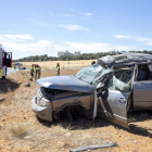 Estado en el que quedaba el vehículo del herido en Salamanca. ICAL