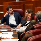 Luis Tudanca, Rosa Rubio y Patricia Gómez Urbán en un pleno de las Cortes