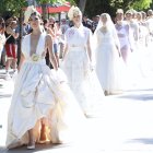 Desfile de la colección de novia 'El Sentir' de la diseñadora Leonesa María Lafuente en la semana de la moda de Madrid.