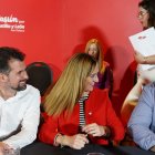 Luis Tudanca, Virginia Barcones y Eduardo Morán, en el último comité autonómico del PSOE.