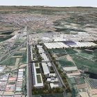 Vista aérea del futuro polígono industrial de Villamuriel de Cerrato.