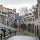 Desbordamiento del Eresma a su paso por la casa de la Moneda en Segovia