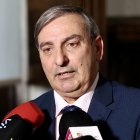El consejero de Movilidad y Transformación Digital, José Luis Sanz Merino atiende a los medios de comunicación tras la reunión mantenida con el presidente de Renfe, Álvaro Fernández Heredia