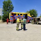 Puesto de mando avanzado en el incendio de Navaluenga