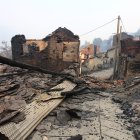 El pueblo de Lusio (León), arrasado por el fuego