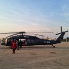 Dos helicópteros BlackHawk llegan a la base aérea de Matacán (Salamanca).