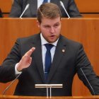 Suárez Arca, en una imagen de archivo durante una intervención en el pleno de las Cortes de Castilla y León.