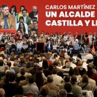 Un momento del mitin de Pedro Sánchez este domingo día 26 de octubre en León.