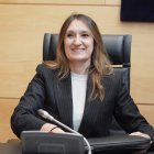 Rocío Lucas, consejera de Educación, durante la presentación de las cuentas.