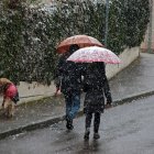 Nieve durante el domingo en León