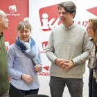 Pedro Solaeta, Pilar González; el coordinador autonómico y candidato de IU a la Presidencia de la Junta, Juan Gascón, y Rocío Anguita