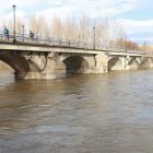 Crecida del río orbigo a su peso por Santa Cristina de la Polvorosa (Zamora)