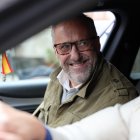 El candidato de VOX a las Cortes, Carlos Pollán, en Segovia