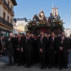 El paso de la borriquilla, obra de Víctor de los Ríos, en la Procesión de las Palmas de León