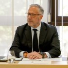 El portavoz de Vox, Carlos Pollán, en la Junta de Portavoces de las Cortes de Castilla y León