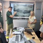 Puesto de mando en Arcones para combatir el fuego de Mierla