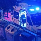 Imagen de la ambulación que trasladó a un detenido.