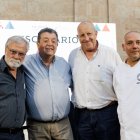 (I a D) Enric Canut; Jesús Cruz, presidente de la DOP Queso Zamorano; Alain Delpal, de la AOP Roquefort, y Goyo Moreno, cocinero del Parador de Zamora.