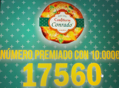 Número ganador de los 10.000 euros del roscón de Conrado en La Bañeza.