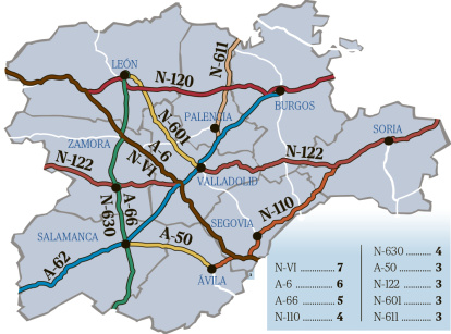 Muertes por carretera en Castilla y León en 2024.