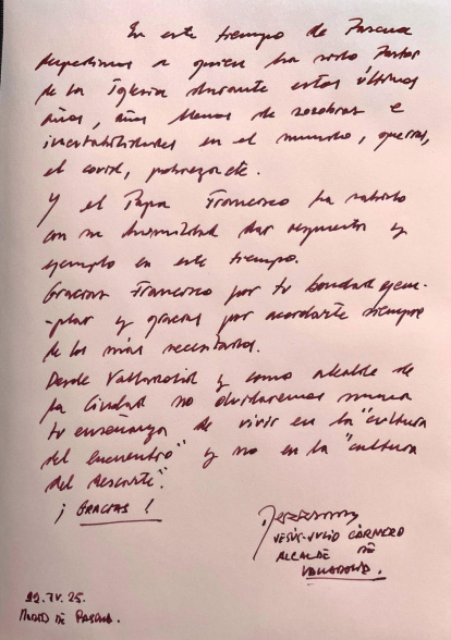 Libro de condolencias por la muerte del Papa Francisco