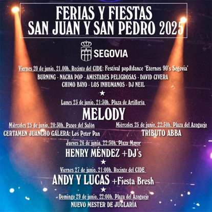 Cartel de la programación de las Fiestas de San Juan de Segovia